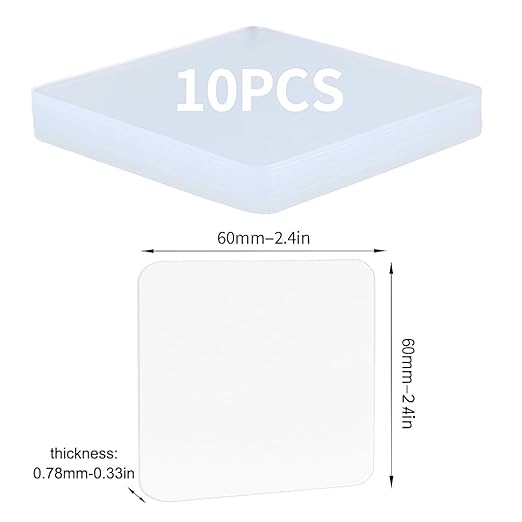 10PCS Premium Double Sided Mounting Squares Clear Tape,Heavy Duty Adhesive Pads for Pictures,Poster Hanging Strips - Strong Sticky Tack,Waterproof Adhesive for Shower,Wall Patch,Sticky Pads