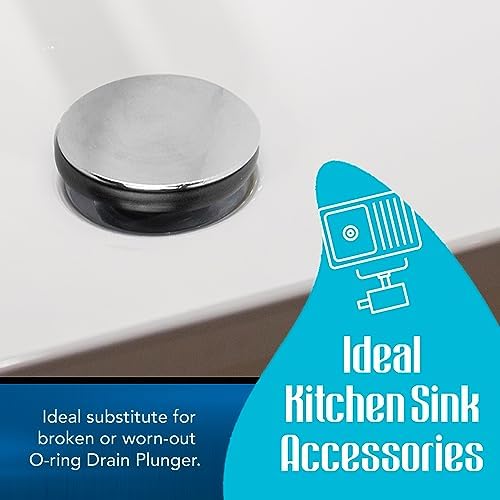 Sink Drain O Ring (4), Plunger Rubber Gasket for 3 Compartment Sink, Replacement O Rings, Complements Twist Waste Valve Drain Stopper