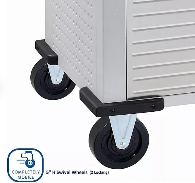 Heavy Duty 8-Piece Steel Garage Cabinet Storage Set with Rolling Workbench, 12 Feet Wide (Granite)