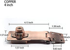 2 Packs Keyed Hasp Locks Twist Knob Keyed Locking Hasp for Small Doors, Cabinets and More,Stainless Steel Steel, Hasp Lock Catch Latch Safety Lock Door Lock with Keys (4inch, Copper)