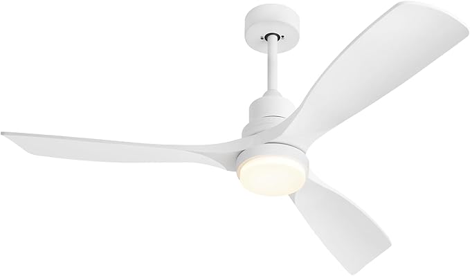 52 Inch Ceiling Fans with Lights Remote, White Ceiling Fans 3 Color Temperature, Timer, ETL Listed, 3 Downrods, 3 Blades, 6 Speed Modern Fan Quiet Reversible DC Motor for Patio Outdoor