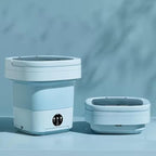 11L Portable Washing Machine with Foldable Design and 3 Cleaning Modes - Mini Washer for Baby Clothes, Underwear, Socks, and Small Items - Ideal for Apartment, Dorm, Camping, Travel (Blue)