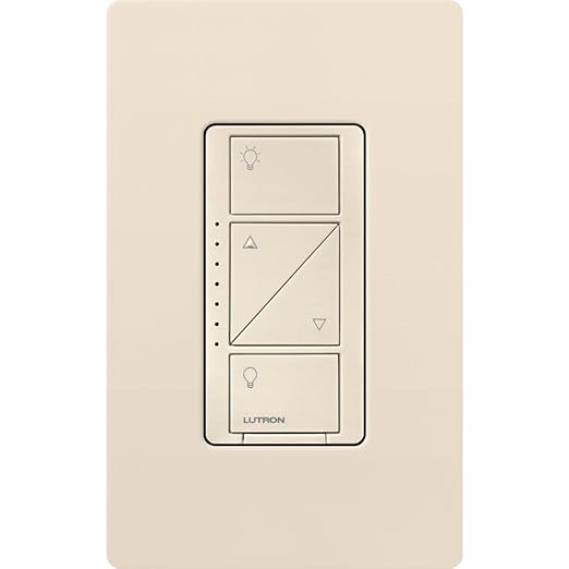 Lutron Caseta Original Smart Dimmer Switch (Lutron Smart Hub Required), for LED Lights, 150 Watt, Single-Pole/3-Way, No Neutral Required, PD-6WCL-LA, Light Almond