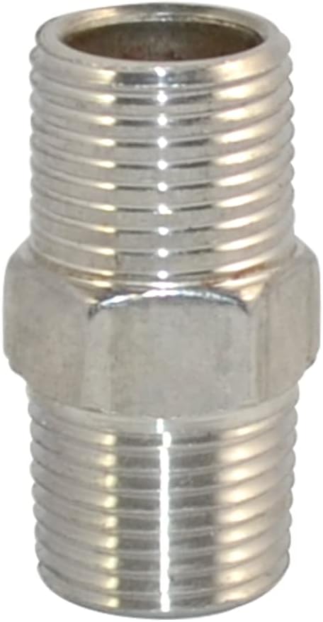 3/8" x 3/8" NPT Male Threaded Hex Nipple,Stainless Steel 304 Quick Coupler Pipe Fitting