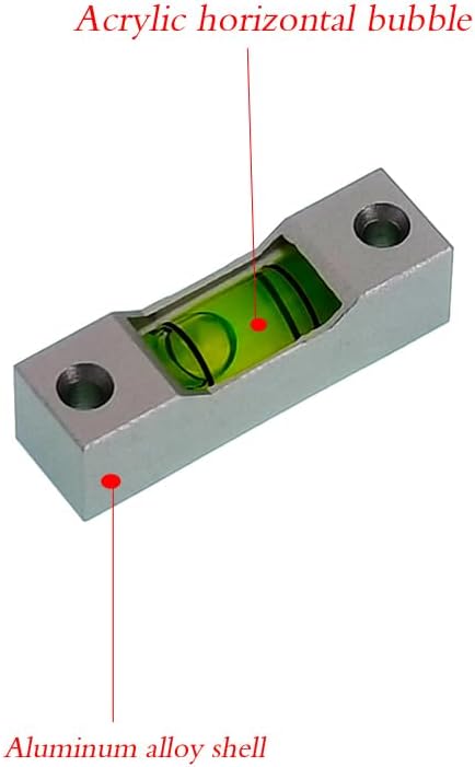 Aluminum alloy small bar level, square horizontal bubble, water level ruler, installation hole adjustable head (35 * 8 * 8mm)