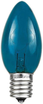 Novelty Lights Incandescent Christmas Replacement Bulbs - Indoor/Outdoor Individual Bulbs for Christmas Tree, Display, & More - C9/E17 Intermediate Base, 7 Watt Lights (Teal, 25 Pack)