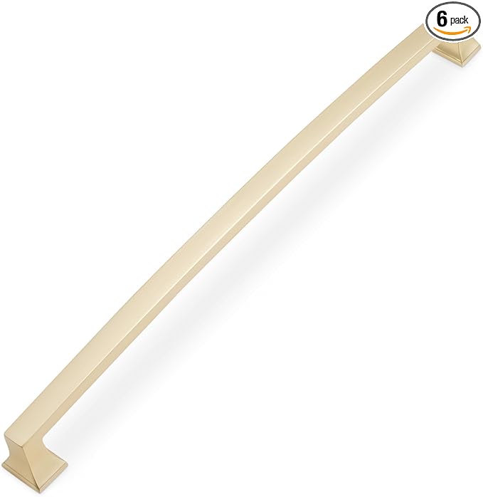 COTYKILEY 6 Pack 10 Inch(254mm) Brushed Brass Cabinet Handles Gold Kitchen Cabinet Pulls Cabinet Door Handles Kitchen Cabinet Hardware