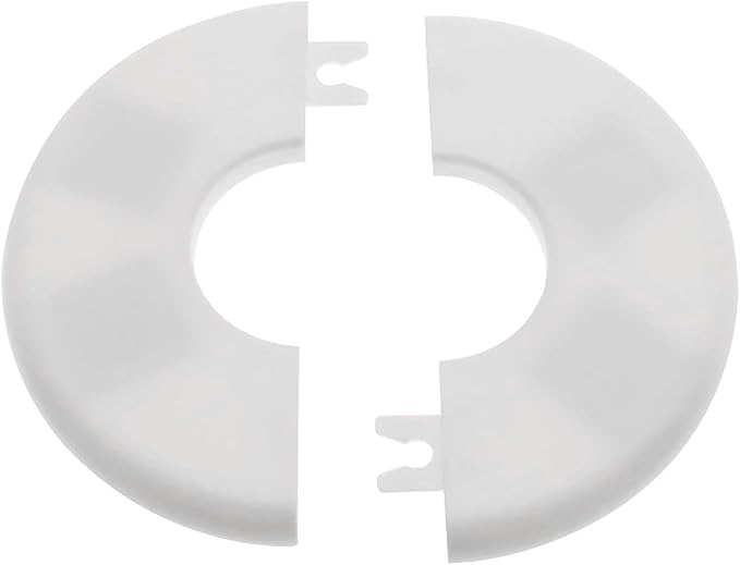 2 Pack Wall Split Flange ABS Round Escutcheon Plate for 1-1/3"/ 33mm Diameter Pipe Faucet Decoration Accessories (White)