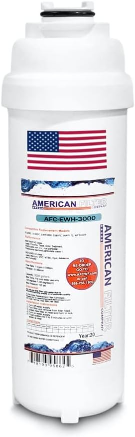 American Filter Company®, water filter, Model # AFC-EWH-3000, Compatible with Elkay(R) Halsey-Taylor(R) WATERSENTRY(R) HWF172 Water Fountain Station Fillers