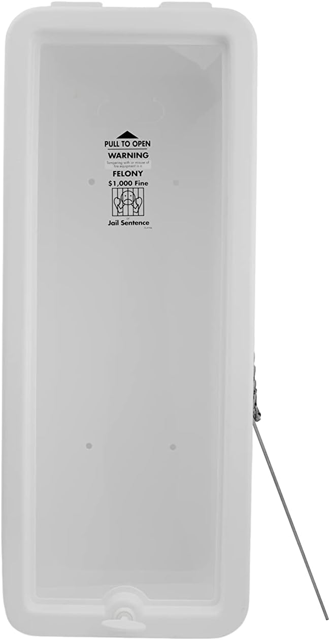 PRO&Family Fire Extinguisher Cabinet Fire Extinguisher Box Outdoor Fire Cabinet Mounted Fire Extinguisher Cabinet Fire Extinguisher Cover (20, White with Breaker Bar Attachment, 5 lb)