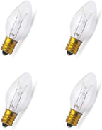 lumenivo 7 Watt Night Light Bulbs for Electric Window Candle Lamps, Salt Lamps, Christmas Villages, and Chandeliers E12 Candelabra Base C7 Light Bulbs - Clear – 120V - 4 Pack