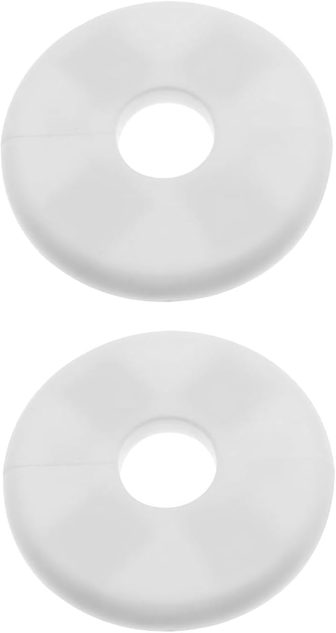 2 Pack Wall Split Flange ABS Round Escutcheon Plate for 0.86"/ 22mm Diameter Pipe Faucet Decoration Accessories (White)