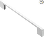 Alzassbg 10 Pack Polished Chrome Cabinet Pulls, 7-1/2 Inch(192mm) Hole Centers Rectangle Cabinet Handles Kitchen Pulls for Drawers and Cabinets AL3051CP