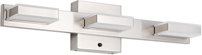 mirrea 20" Brushed Nickel Vanity Lights for Bathroom 3 Light Vanity Lighting Fixtures for Mirror 3 CCT Adjustable LED Vanity Light