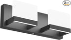 Tipace LED Dimmable Bathroom Vanity Light - 2 Lights Frosted White Acrylic Up and Down Fixture Over Mirror (6000K)