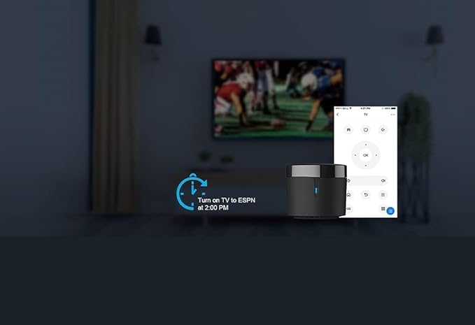 BroadLink RM4 Mini IR Universal Remote Control (2.4 GHz Wi-Fi Only), Smart Home Automation Wi-Fi Infrared Blaster for TV, AC, STB Audio, Works with Alexa, Google Home, IFTTT