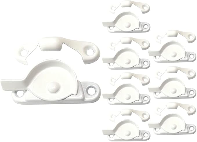 QCAA Zinc Die Cast Window Sash Lock, 2-7/16",White, 8 Pack, Made in Taiwan