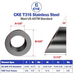 CKE 50 Pack 3/8" Black Angle Beveled Washers for Cable Railing, 30 Degree Beveled Washers for 1/8" 5/32" 3/16" Stair Deck Cable Railing Kit, T316 Stainless Steel Black Cable Railing Angle Washer,BCR17
