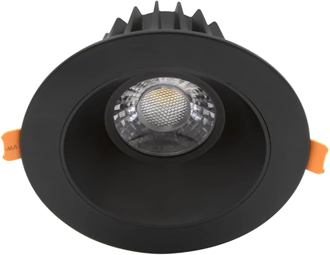 Maxxima 4 in. Ultra Thin Recessed Anti-Glare LED Ceiling Downlight - Canless IC Rated, 1050 Lumens, 5 CCT 2700K/3000K/3500K/4000K/5000K, Dimmable, Round Black Trim, 90 CRI, J-Box Included