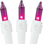 Novelty Lights 50 Feet 100 Bulb Incandescent Mini Light String, Purple with 6-Inch Spacing on White Wire, UL Listed Commercial Grade Indoor/Outdoor Mini Lights, Connectable End-to-End