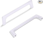 10 Pack 5 Inch(128mm) Hole Center Modern Matte White Cabinet Pull Handle Timeless Vanity Drawer Pull Handle Classic Cabinet Hardware for Kitchen Dresser Bathroom, Screws Included, M-White(5x10)