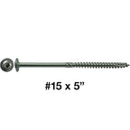 Jake Sales #15 x 5 Construction Lag Screw Stainless Steel T-30 Torx/Star Drive Heavy Duty Lag Screw Far Superior to Common Lag Screws (Full Box 350 Screw Count) Modified Truss Washer Head