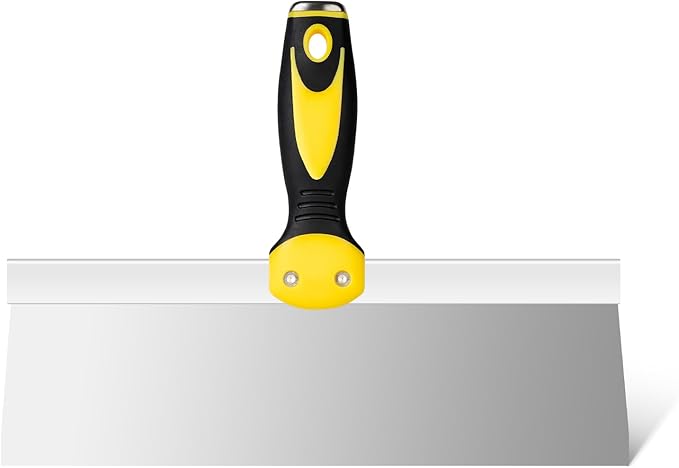 Mister Rui 12" Stainless Steel Taping Knife, Drywall Knife with Soft Grip Handle, Spackle Knife, Plastering Tool, Corrosion-Resistant Tools for Drywall Joint Taping