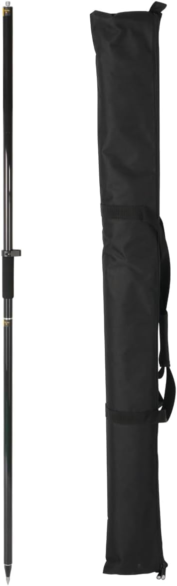 GPS Pole, 6.6FT Surveying Prism Pole, 2M Prism Pole for Land Surveying, Black