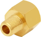 3PCS Brass Reducer Adapter, 3/8" NPT Female to 1/4" NPT Male Thread, Hex Reducing Pipe Fitting Coupler Nipple Connector for Water/Oil/Gas