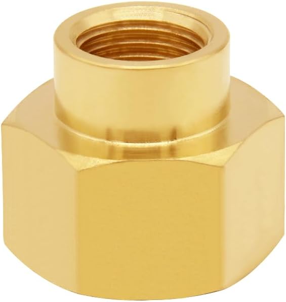 3PCS Brass Reducer Adapter, 1/4" NPT Female to 1/2" NPT Female Thread, Hex Reducing Pipe Fitting Coupler Nipple Connector for Water/Oil/Gas