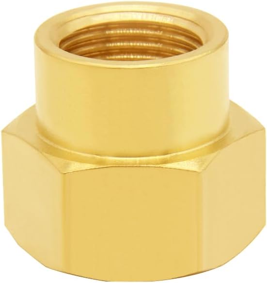 2PCS Brass Reducer Adapter, 3/4" NPT Female to 1" NPT Female Thread, Hex Reducing Pipe Fitting Coupler Nipple Connector for Water/Oil/Gas
