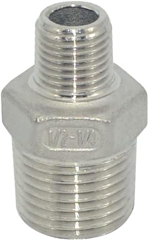 1/2" x 1/4" Male Threaded Reducing Nipple Fitting/Adapter,Stainless Steel SS304 NPT Pipe Hex Reducer