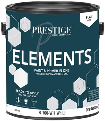 PRESTIGE Paints Elements Interior Paint and Primer in One, Flat, 1 Gallon, White