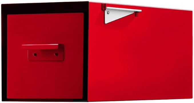 post & porch Malone Mailbox | Post Mounted Mailbox | Black/White/Gray/Brown/Red/Blue/Green, Regular or Large, Weatherproof Mail Box for Outside, Customizable (Red, Regular)