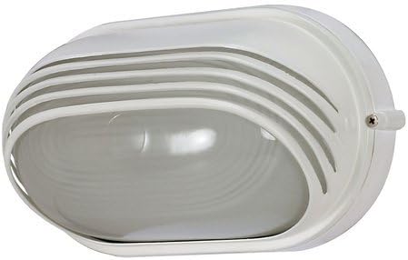 Nuvo Lighting 60/522 Bulkhead 1-Light Oval Hood 60W A19, Semi Gloss White