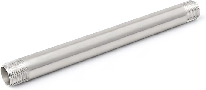 TAISHER 2Pcs Stainless Steel Pipe Fittings, 1" NPT x 1" NPT Male Threaded, 10" Length Nipple Cast Pipe