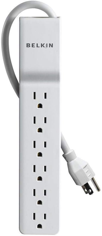 Belkin 6-Outlet Commercial Power Strip Surge Protector with 2.5ft Cord, 555 Joules,White