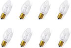 lumenivo 7 Watt Night Light Bulbs for Electric Window Candle Lamps, Salt Lamps, Christmas Villages, and Chandeliers E12 Candelabra Base C7 Light Bulbs - Clear – 120V - 8 Pack