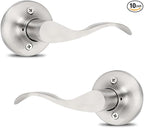Mengico 1 Set Door Handles Interior,Satin Nickel Door Lever Lock,Interior Dummy Door Handles (Right & Left)