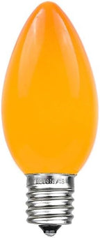 Novelty Lights 500 Case C7 Outdoor Ceramic Christmas Replacement Bulbs, Orange, C7/E12 Candelabra Base, 5 Watt