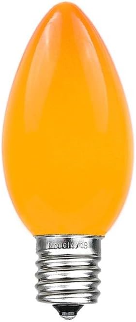 Novelty Lights 500 Case C7 Outdoor Ceramic Christmas Replacement Bulbs, Orange, C7/E12 Candelabra Base, 5 Watt