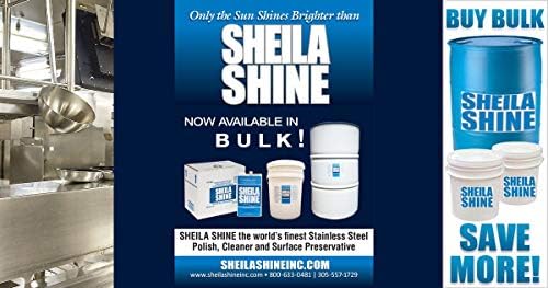 Sheila Shine Bulk Stainless Steel Polish & Cleaner | Protects Appliances from Fingerprints and Grease Marks | Residue & Streak Free | for Commercial Contractors | 55 Gal Drum