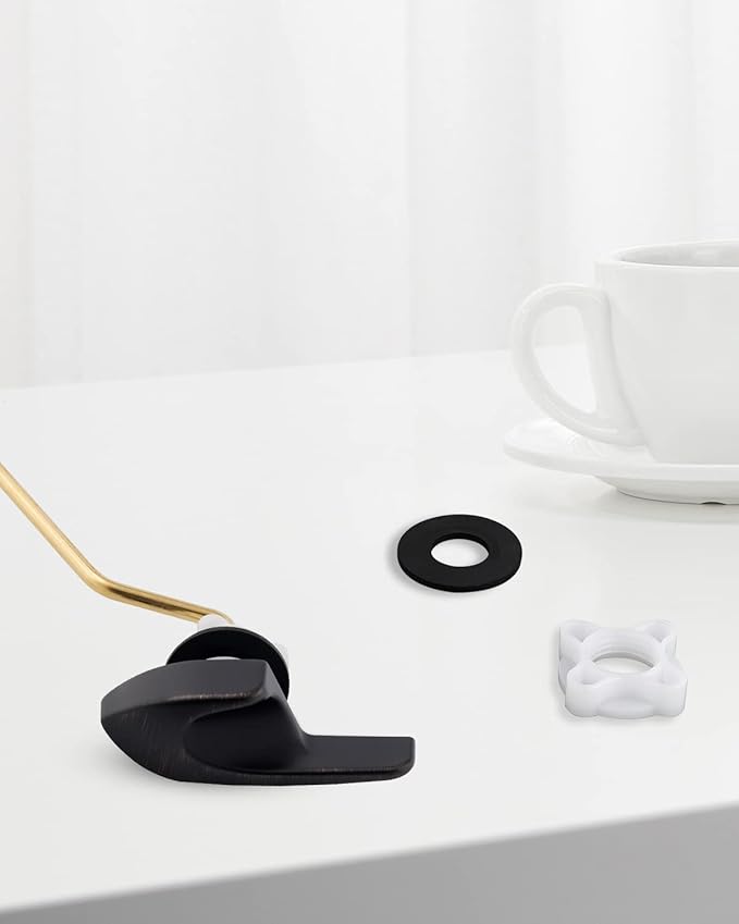 iFealClear Universal Brass Toilet Tank Flush Lever Handle, Side/Angle Mount Toilet Trip Lever Compatible with Kohler K-GP30324-CP, Stainless Steel Chain, Oil Rubbed Bronze