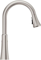 Pfister Miri Kitchen Faucet with Pull Down Sprayer and Soap Dispenser, Single Handle, High Arc, Spot Defense Stainless Steel Finish, F5297MRGS