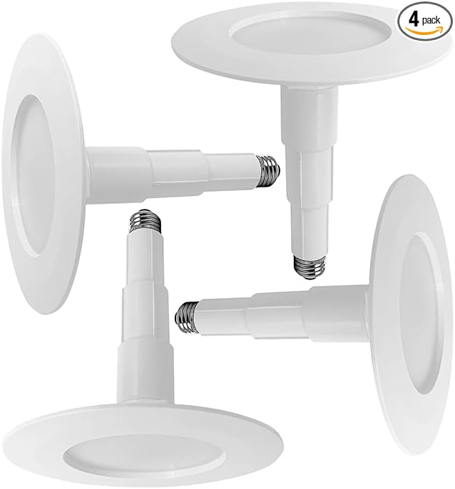 Jolux 4-Pack 5/6 Inch LED Can Lights Retrofit Recessed Lighting,12W=60W,4000K CoolWhite,800 Lumens,Dimmable Can Lights,Damp Rated,Simple Installation Adjustable Retrofit Downlight,ETL,Bevel Trim