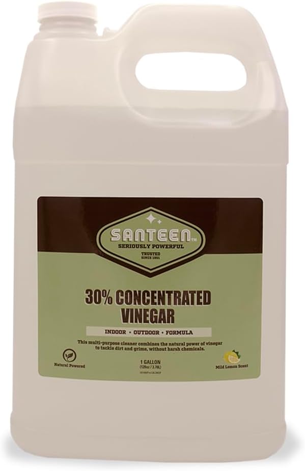 Santeen 30% Concentrated Cleaning Vinegar - 2X1 Gallon Jugs | Indoor & Outdoor | Extra-Strength