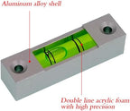 Aluminum alloy small bar level, bubble, square horizontal bubble, water level ruler, installation hole adjustable head (58 * 15 * 15mm)