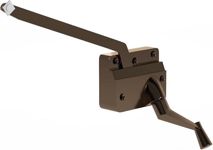 Brixwell Casement Window Operator with Crank Handle 9-1/2" Arm Bronze Finish Sill Mount Window Opener for Smooth Casement Window Operation Includes Durable Window Crank and Handle Assembly