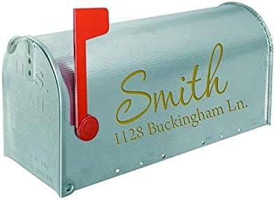 Mailbox Decals Personalized Address and Street Name Outdoor Stickers VWAQ-CMB1 (12 Inch X 6 Inch, Gold)