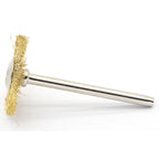 20PCS T-shaped Brass Wire Brushes - Metal Rust Removal, Cleaning, and Polishing - 22mm Diameter, 1/8″ (3mm) Shaft - Removes Burrs and Oxide Layer - Handles Rough Surfaces - Rotary Tool Accessories